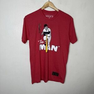 New baseballism‎ The Man Stan Musial T-Shirt Red Tee Shirt Mens Small